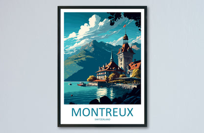 Montreux Travel Print Wall Art Montreux Wall Hanging Home Décor Montreux Gift Art Lovers Switzerland Art Lover Gift Montreux Travel Art