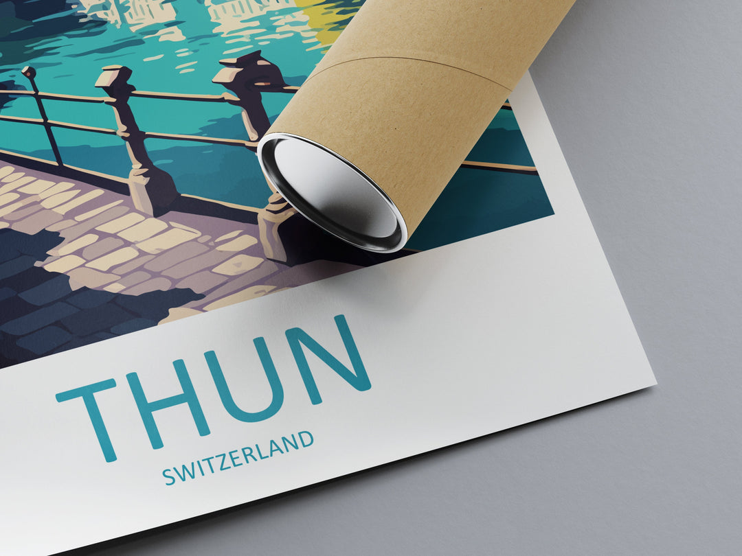 Thun Travel Print Wall Art Thun Wall Hanging Home Décor Thun Gift Art Lovers Switzerland Art Lover Gift Thun Travel Art