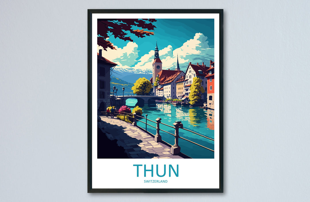 Thun Travel Print Wall Art Thun Wall Hanging Home Décor Thun Gift Art Lovers Switzerland Art Lover Gift Thun Travel Art
