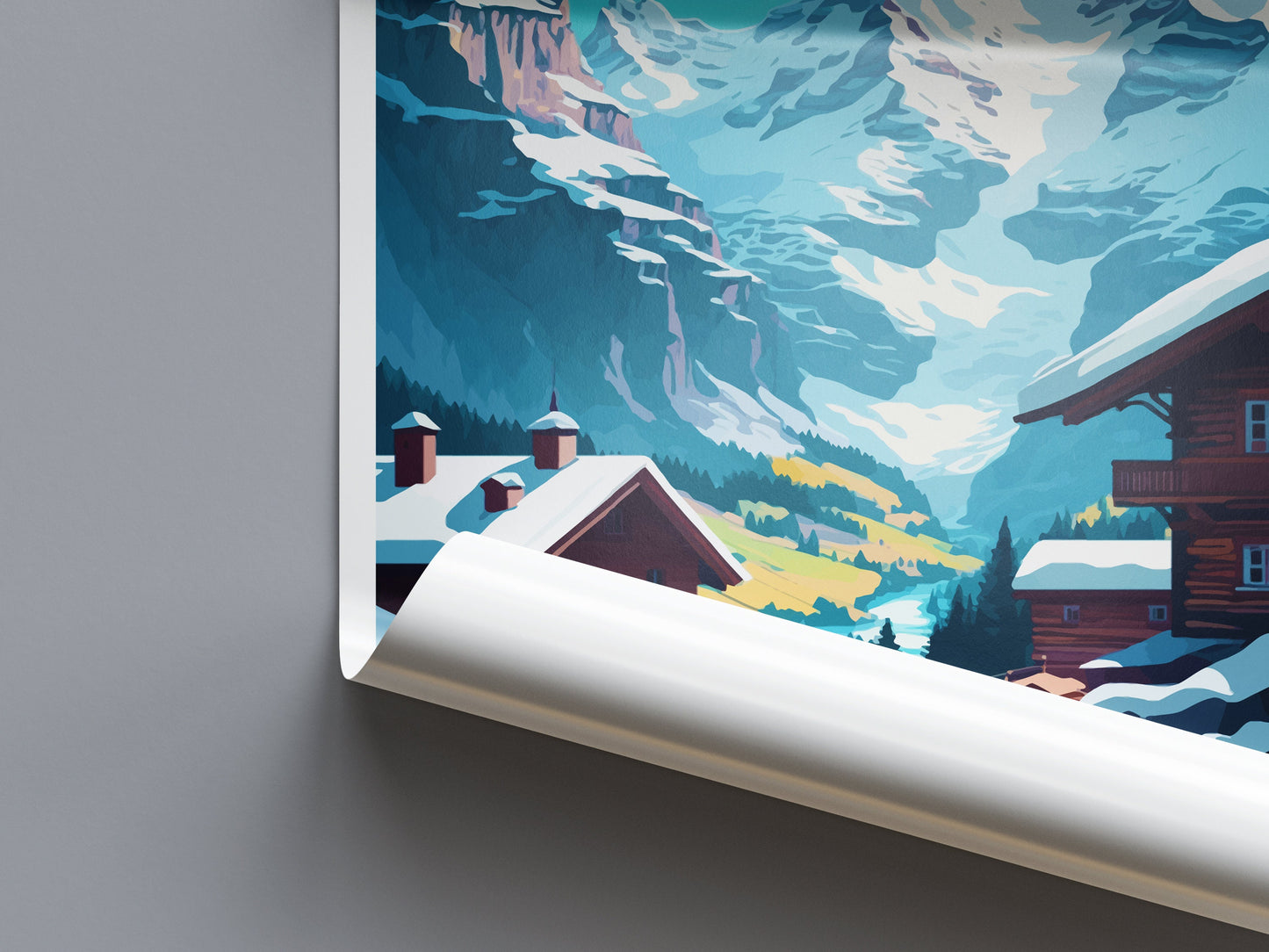 Wengen Travel Print Wall Art Wengen Wall Hanging Home Décor Wengen Gift Art Lovers Switzerland Art Lover Gift Wengen Travel Art