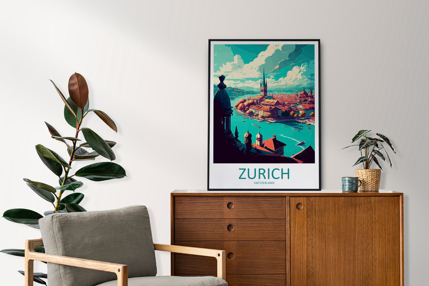 Zurich Travel Print Wall Art Zurich Wall Hanging Home Décor Zurich Gift Art Lovers Switzerland Art Lover Gift Zurich Travel Art