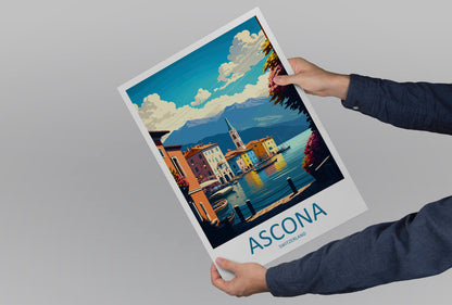 Ascona Travel Print Wall Art Ascona Wall Hanging Home Décor Ascona Gift Art Lovers Switzerland Art Lover Gift Ascona Travel Art
