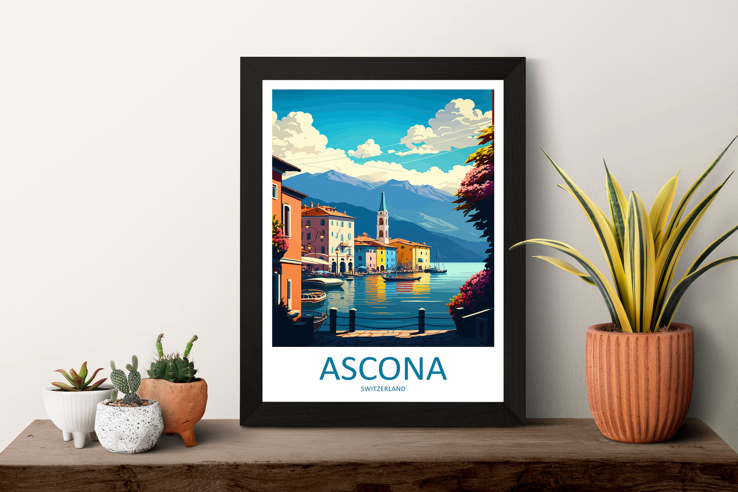 Ascona Travel Print Wall Art Ascona Wall Hanging Home Décor Ascona Gift Art Lovers Switzerland Art Lover Gift Ascona Travel Art