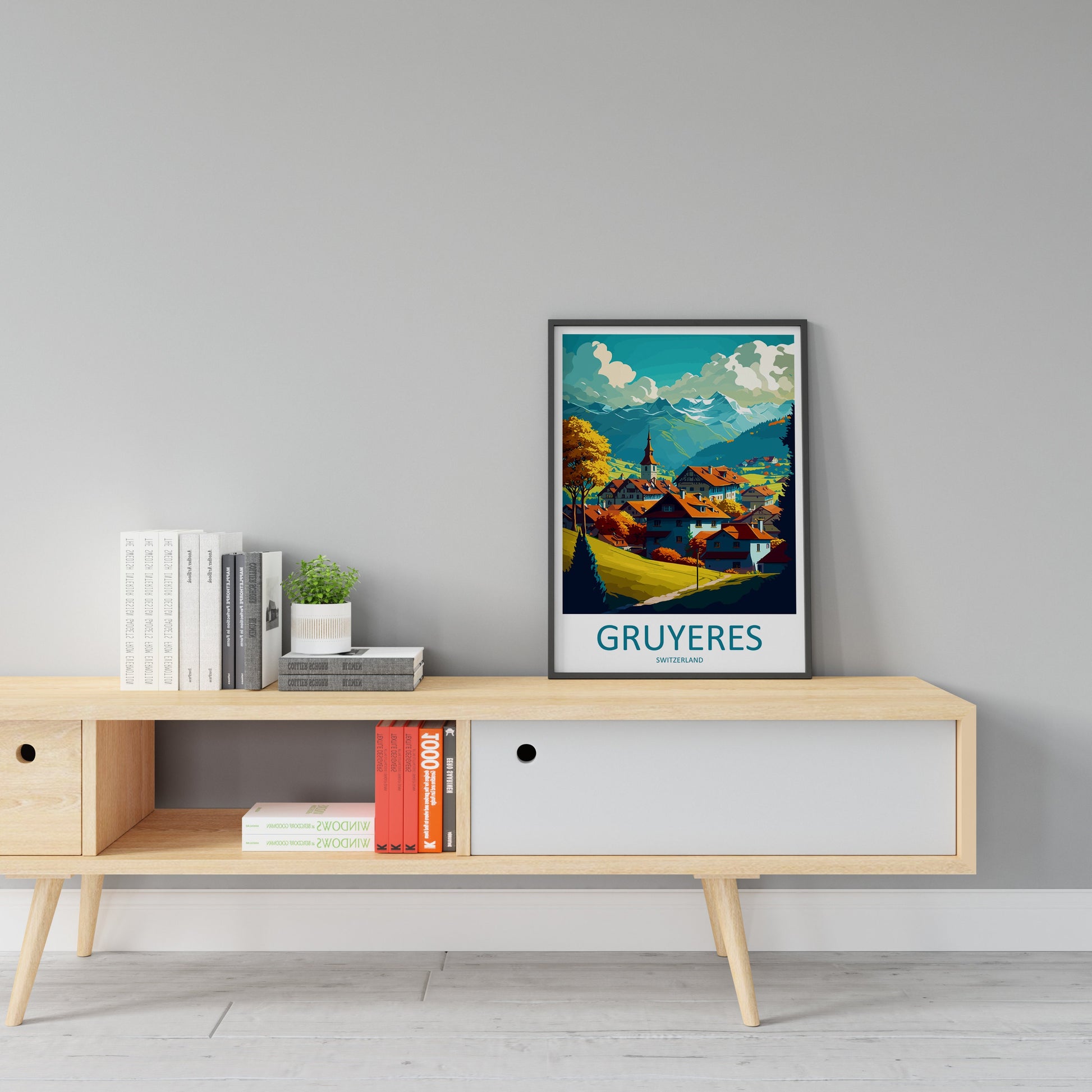 Gruyeres Travel Print Wall Art Gruyeres Wall Hanging Home Décor Gruyeres Gift Art Lovers Switzerland Art Lover Gift Gruyeres Travel Art