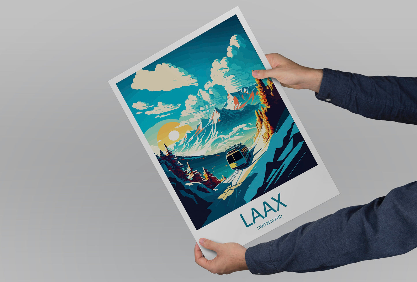 Laax Travel Print Wall Art Laax Wall Hanging Home Décor Laax Gift Art Lovers Switzerland Art Lover Gift Laax Travel Art