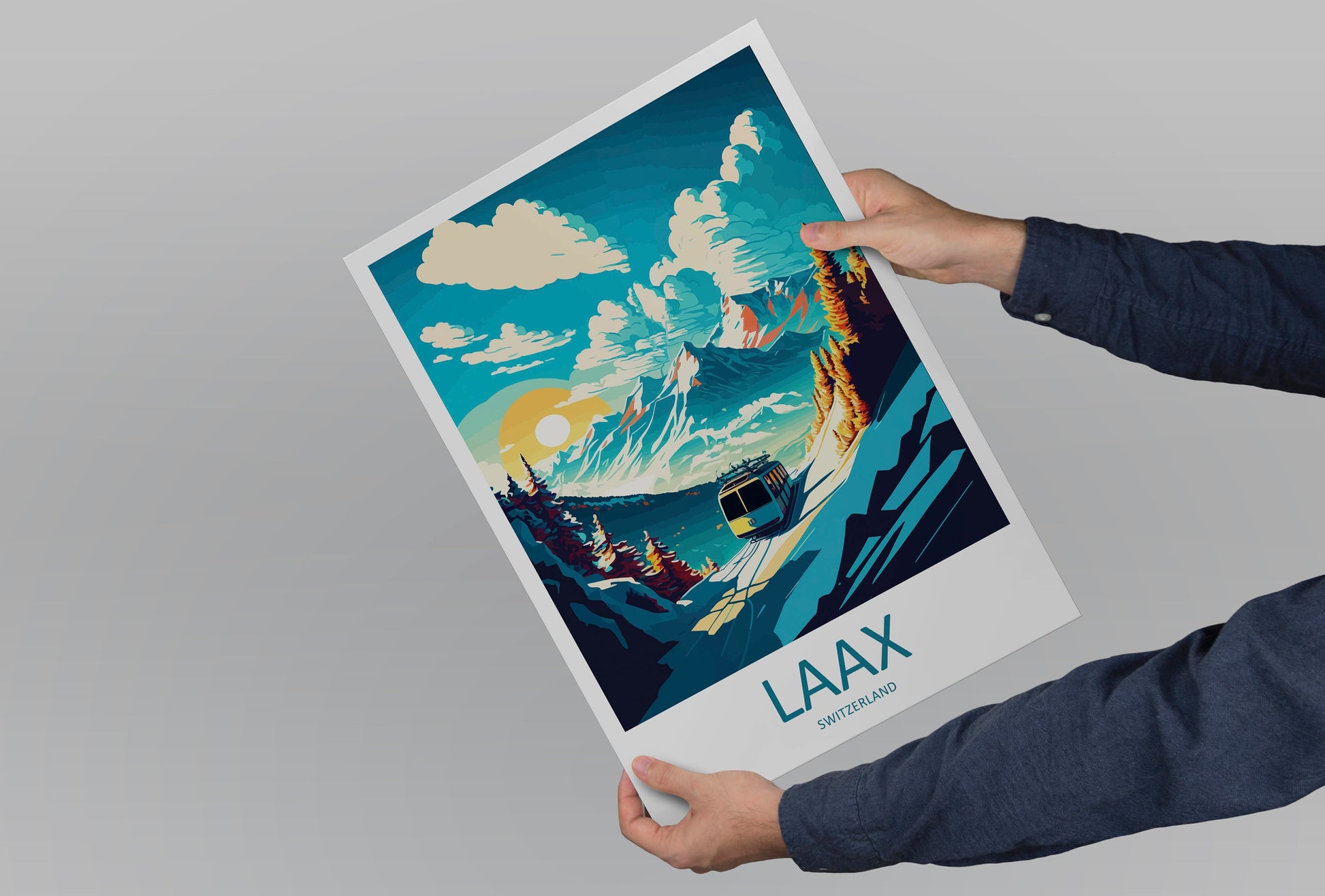 Laax Travel Print Wall Art Laax Wall Hanging Home Décor Laax Gift Art Lovers Switzerland Art Lover Gift Laax Travel Art