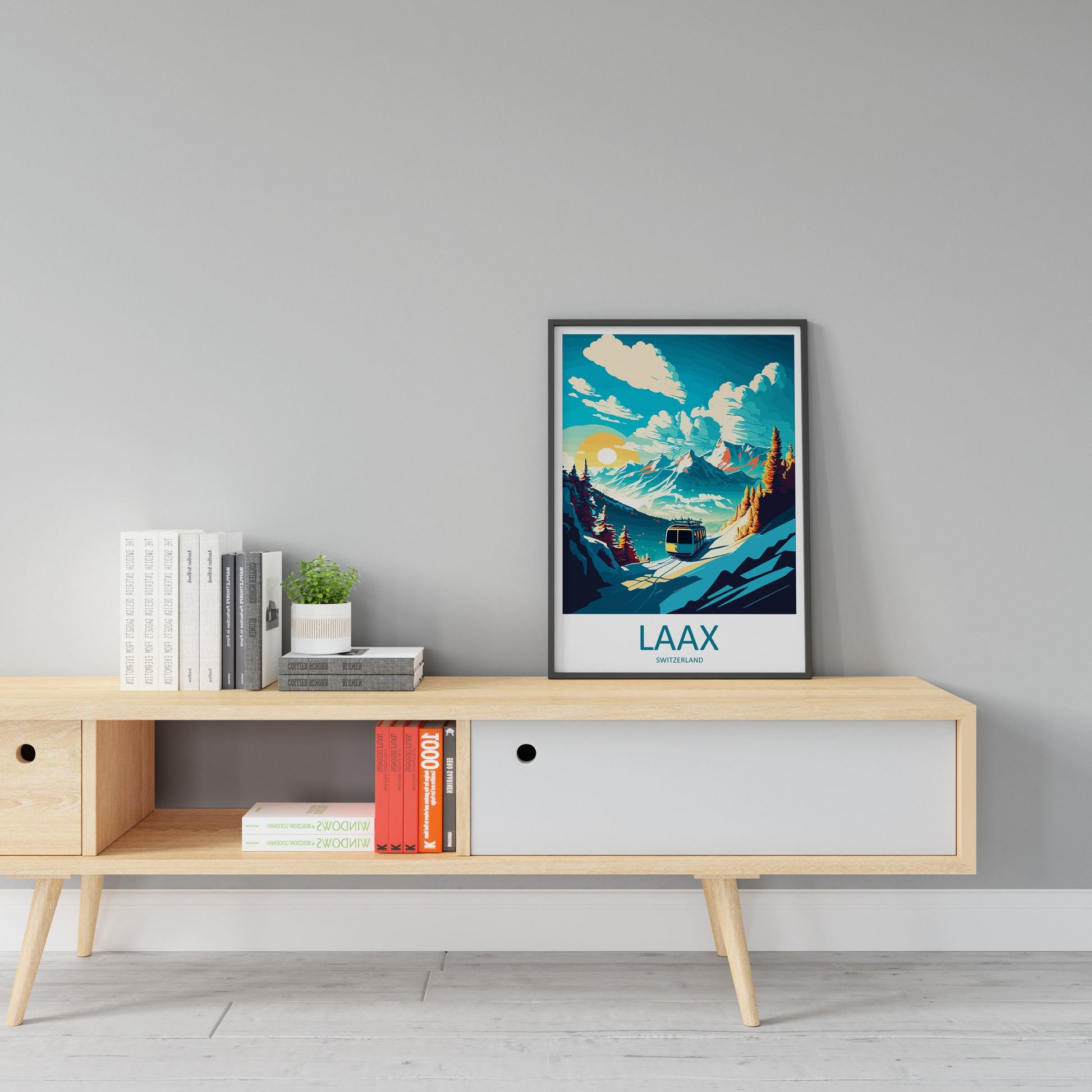 Laax Travel Print Wall Art Laax Wall Hanging Home Décor Laax Gift Art Lovers Switzerland Art Lover Gift Laax Travel Art