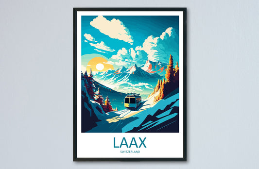 Laax Travel Print Wall Art Laax Wall Hanging Home Décor Laax Gift Art Lovers Switzerland Art Lover Gift Laax Travel Art