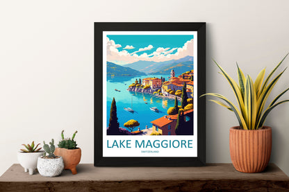 Lake Maggiore Travel Print Wall Art Lake Maggiore Wall Hanging Home Décor Lake Maggiore Gift Art Lovers Switzerland Art Lover Gift Lake Art