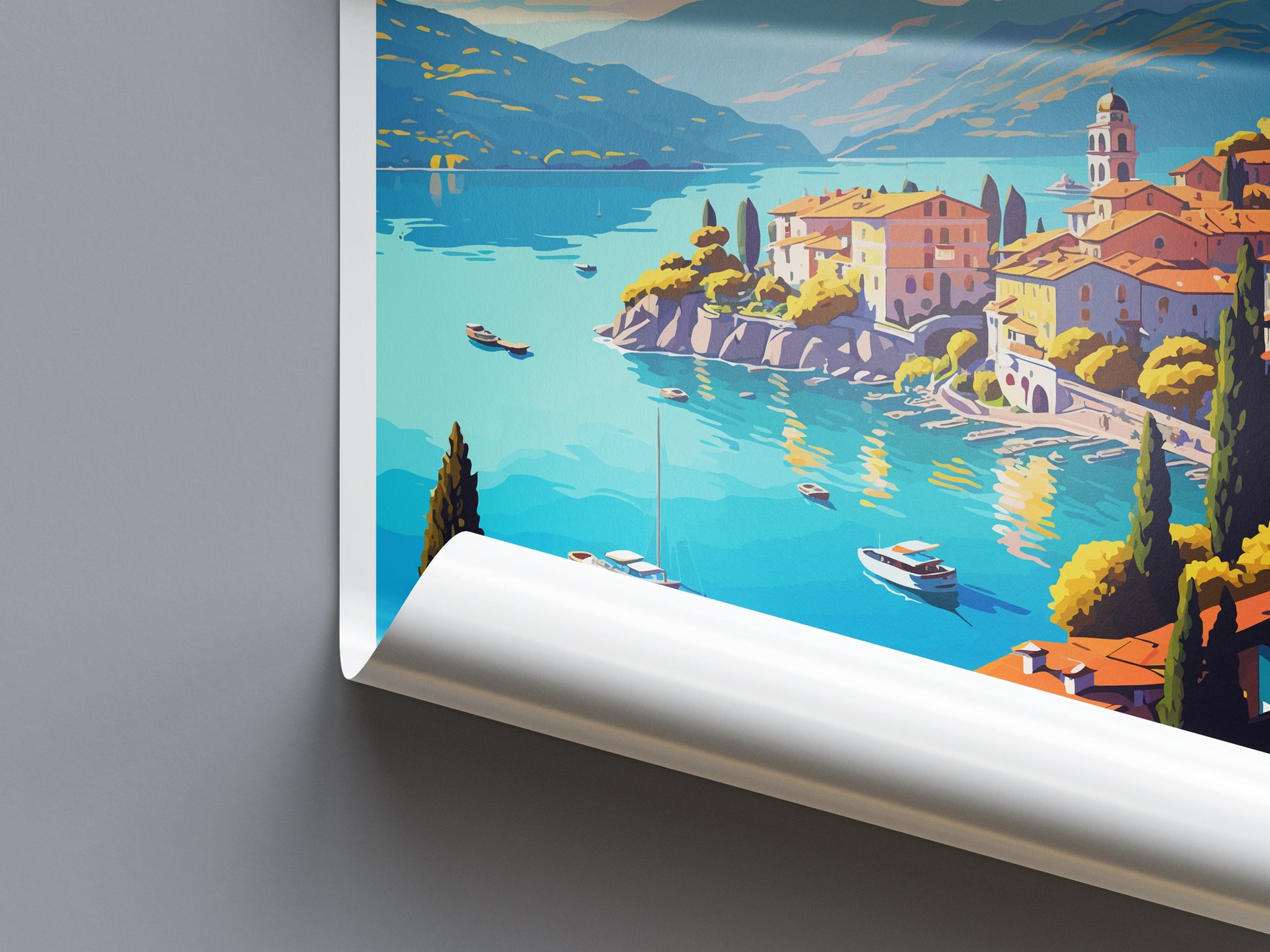 Lake Maggiore Travel Print Wall Art Lake Maggiore Wall Hanging Home Décor Lake Maggiore Gift Art Lovers Switzerland Art Lover Gift Lake Art