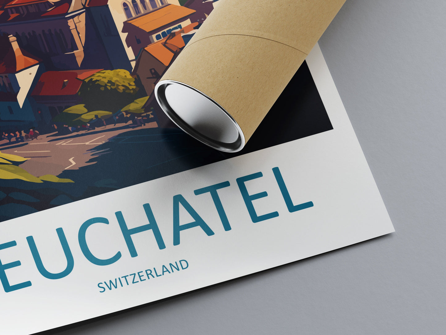 Neuchatal Travel Print Wall Art Neuchatal Wall Hanging Home Décor Neuchatal Gift Art Lovers Switzerland Art Lover Gift Neuchatal Art