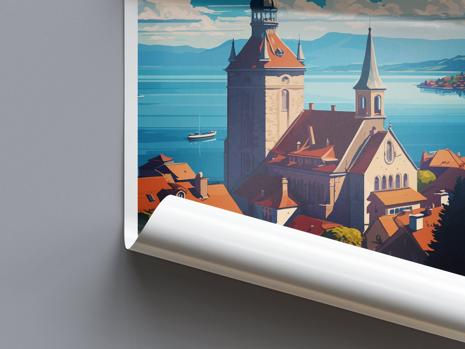 Neuchatal Travel Print Wall Art Neuchatal Wall Hanging Home Décor Neuchatal Gift Art Lovers Switzerland Art Lover Gift Neuchatal Art