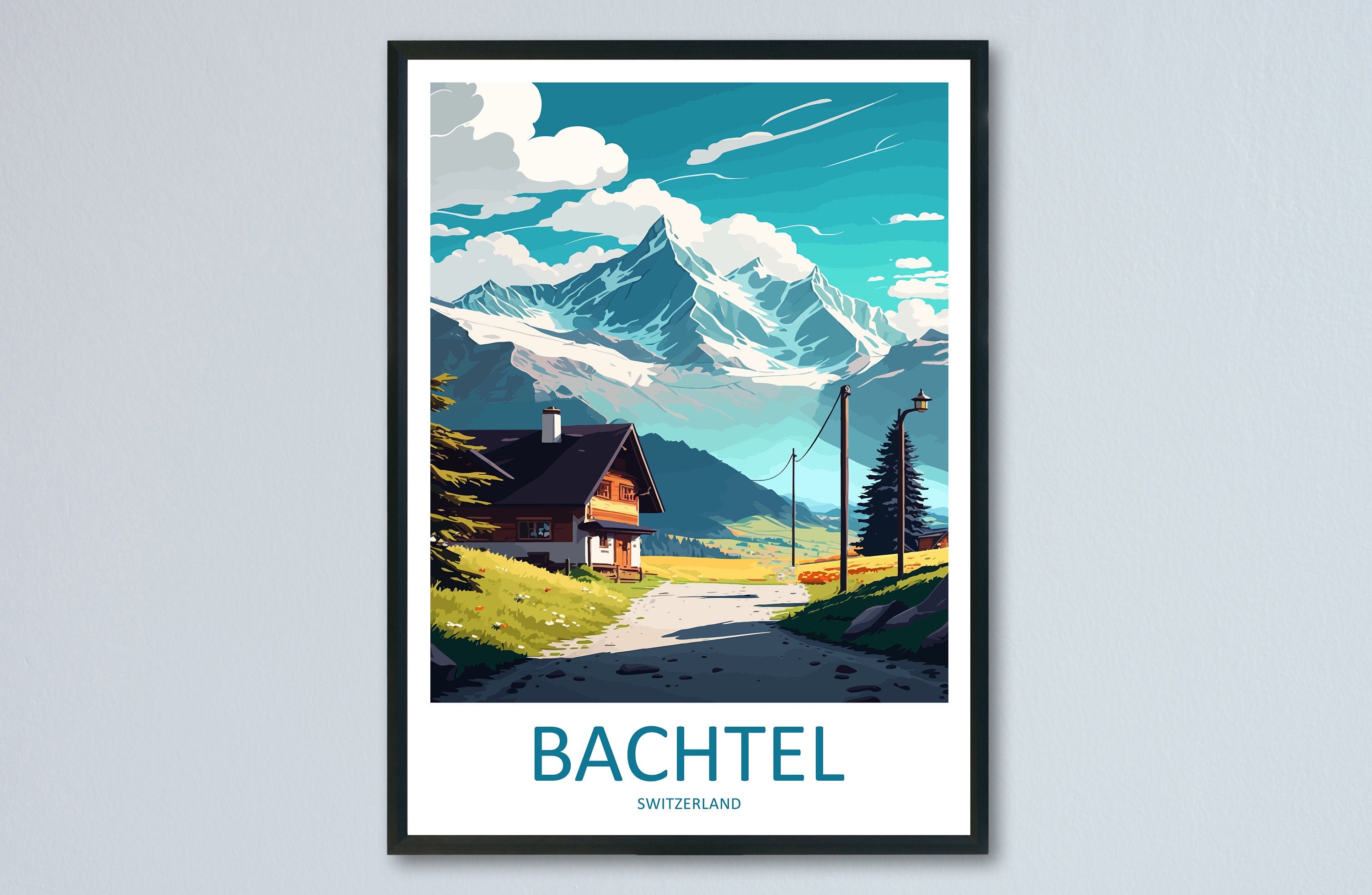 Batchtel Travel Print Wall Art Batchtel Wall Hanging Home Décor Batchtel Gift Art Lovers Switzerland Art Lover Gift Batchtel Travel Art