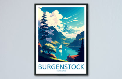 Burgenstock Travel Print Wall Art Burgenstock Wall Hanging Home Décor Burgenstock Gift Art Lovers Switzerland Art Lover Gift Burgenstock