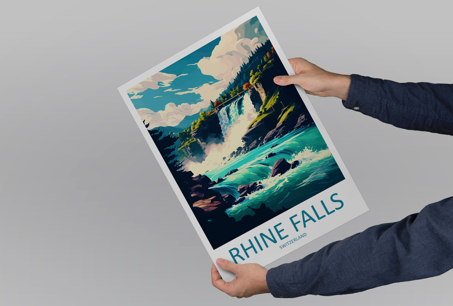 Rhine Falls Travel Print Wall Art Rhine Falls Wall Hanging Home Décor Rhine Falls Gift Art Lovers Switzerland Art Lover Gift Rhine Falls