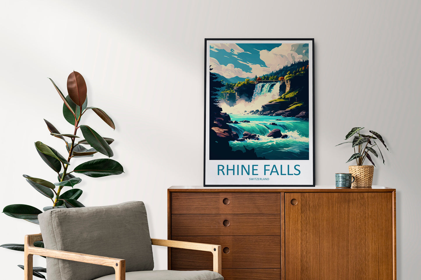 Rhine Falls Travel Print Wall Art Rhine Falls Wall Hanging Home Décor Rhine Falls Gift Art Lovers Switzerland Art Lover Gift Rhine Falls