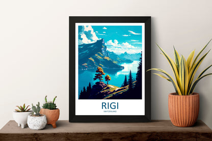 Rigi Travel Print Wall Art Rigi Wall Hanging Home Décor Rigi Gift Art Lovers Switzerland Art Lover Gift Rigi Travel Art Wall Gift