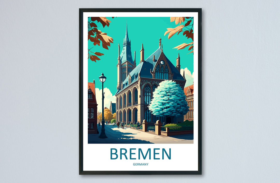 Bremen Travel Print Wall Art Bremen Wall Hanging Home Décor Bremen Gift Art Lovers Germany Art Lover Gift Bremen Art Bremen Travel Gift