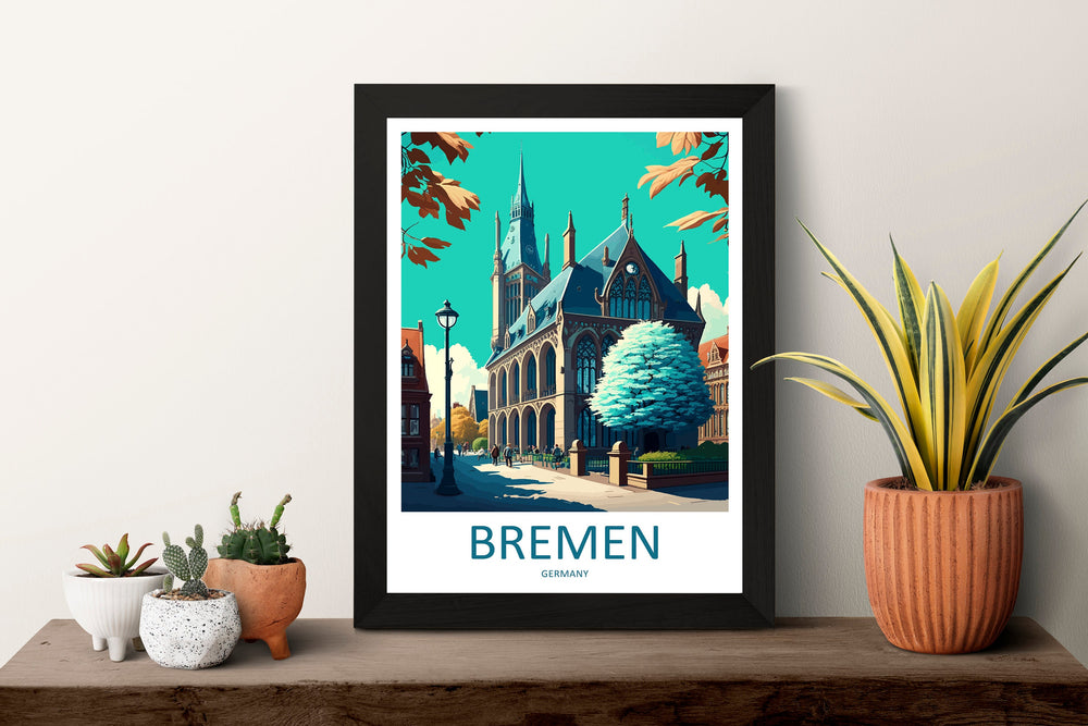 Bremen Travel Print Wall Art Bremen Wall Hanging Home Décor Bremen Gift Art Lovers Germany Art Lover Gift Bremen Art Bremen Travel Gift