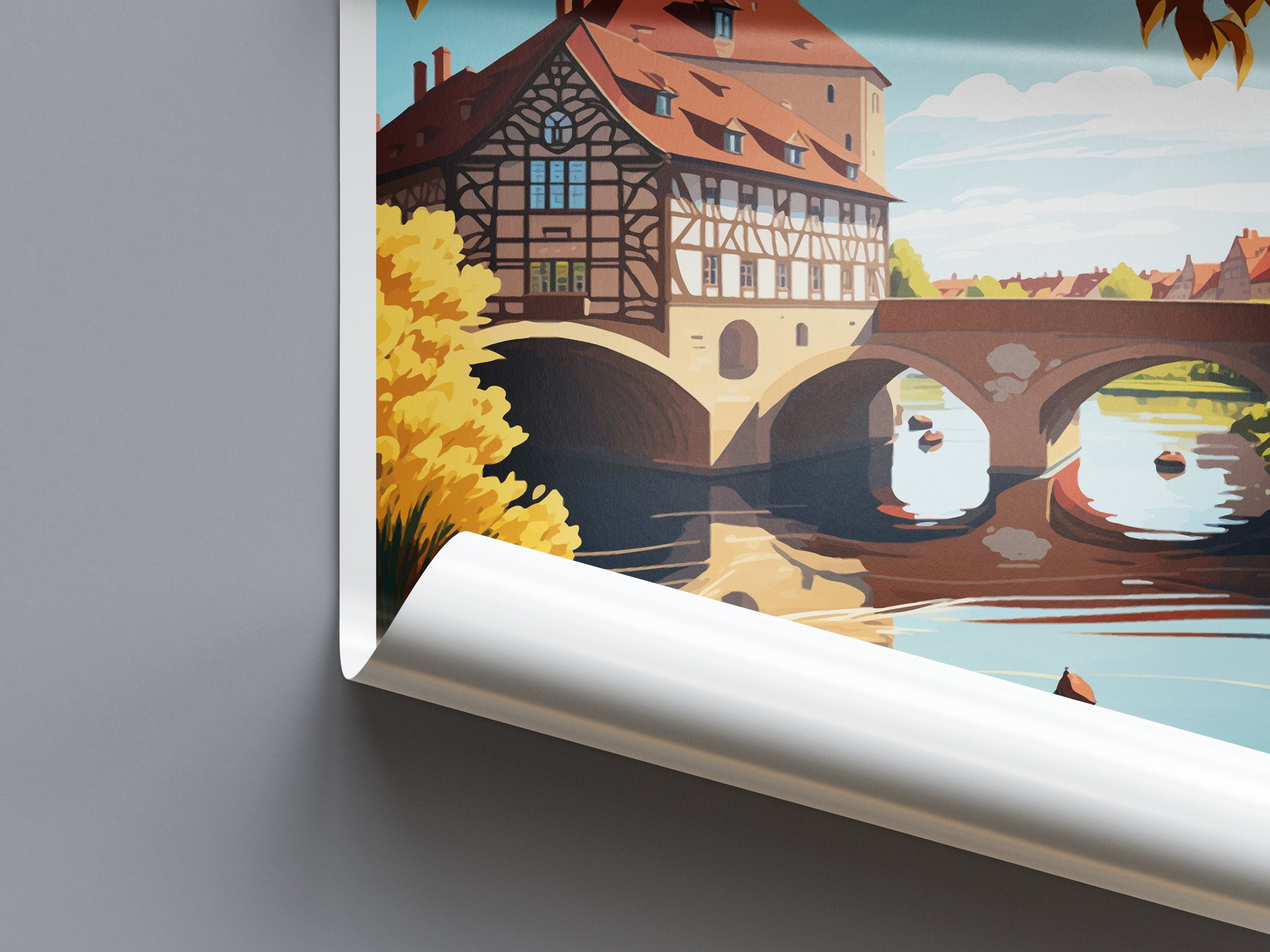 Bamberg Travel Print Wall Art Bamberg Wall Hanging Home Décor Bamberg Gift Art Lovers Germany Art Lover Gift Bamberg Art Bamberg Travel Gift