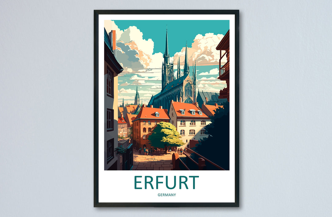 Erfurt Travel Print Wall Art Erfurt Wall Hanging Home Décor Erfurt Gift Art Lovers Germany Art Lover Gift Erfurt Art Erfurt Travel Gift