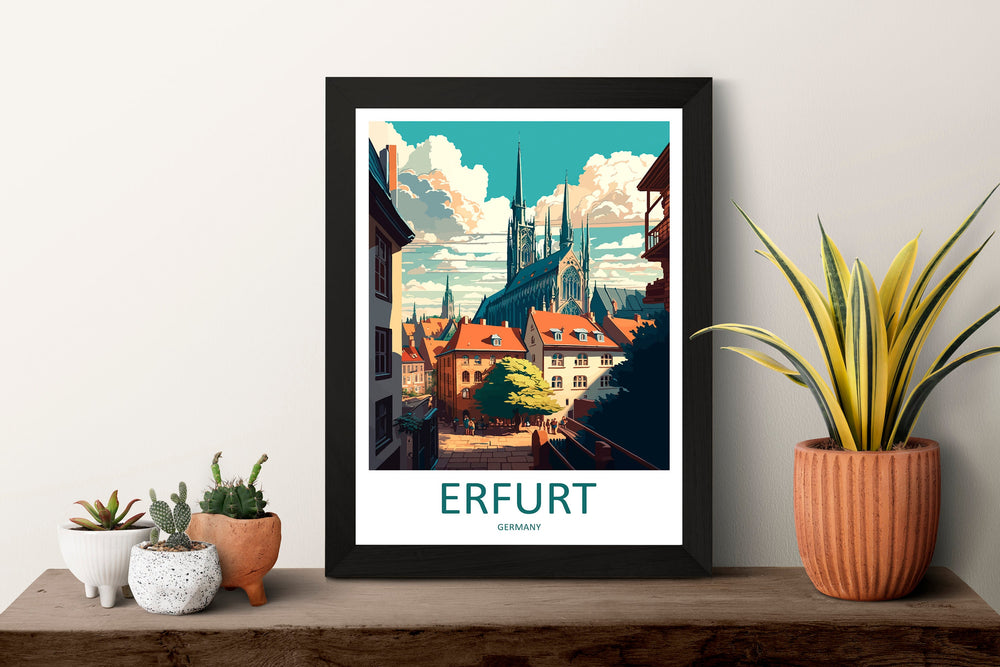 Erfurt Travel Print Wall Art Erfurt Wall Hanging Home Décor Erfurt Gift Art Lovers Germany Art Lover Gift Erfurt Art Erfurt Travel Gift
