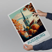 Augsburg Travel Print Wall Art Augsburg Wall Hanging Home Décor Augsburg Gift Art Lovers Germany Art Lover Gift Augsburg Art Travel Gift