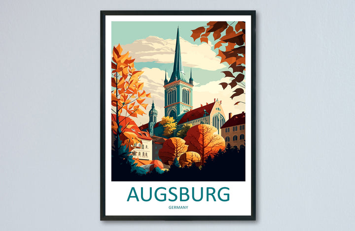 Augsburg Travel Print Wall Art Augsburg Wall Hanging Home Décor Augsburg Gift Art Lovers Germany Art Lover Gift Augsburg Art Travel Gift