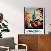 Augsburg Travel Print Wall Art Augsburg Wall Hanging Home Décor Augsburg Gift Art Lovers Germany Art Lover Gift Augsburg Art Travel Gift