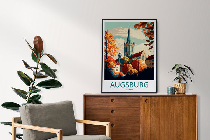 Augsburg Travel Print Wall Art Augsburg Wall Hanging Home Décor Augsburg Gift Art Lovers Germany Art Lover Gift Augsburg Art Travel Gift