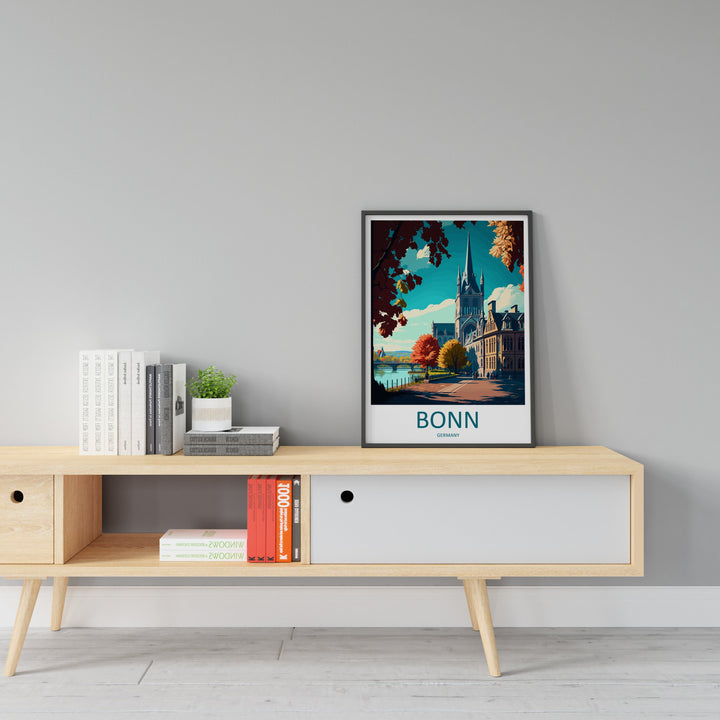 Bonn Travel Print Wall Art Bonn Wall Hanging Home Décor Bonn Gift Art Lovers Germany Art Lover Gift Bonn Art Travel Gift