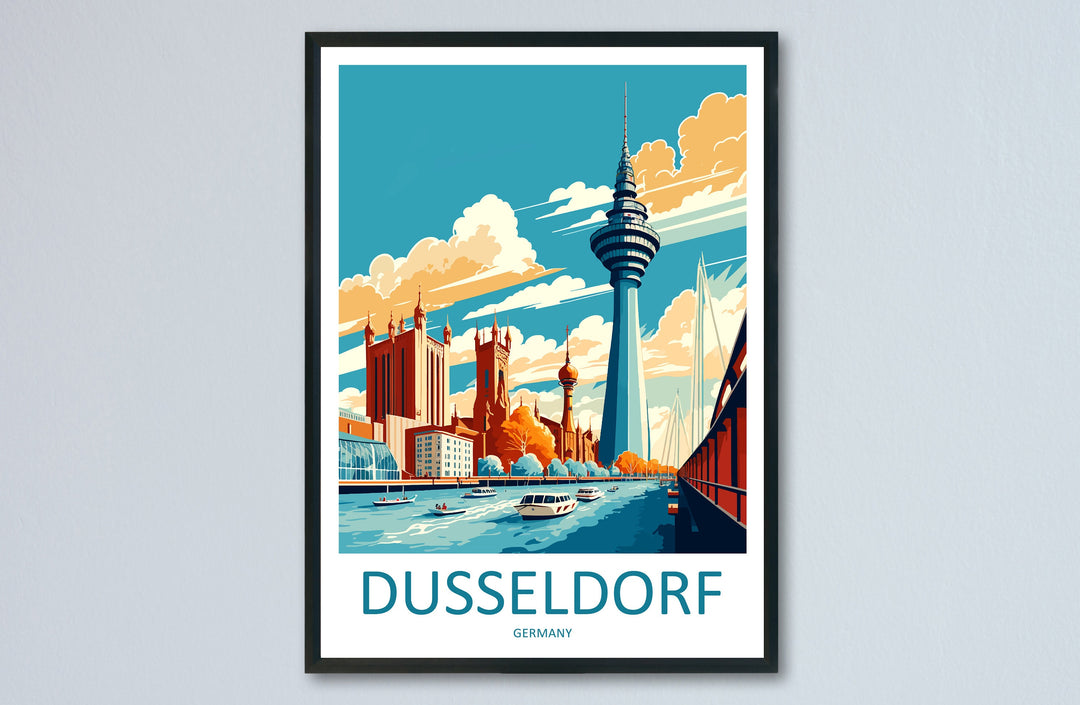 Dusseldorf Travel Print Wall Art Dusseldorf Wall Hanging Home Décor Dusseldorf Gift Art Lovers Germany Art Lover Gift Dusseldorf Travel Gift