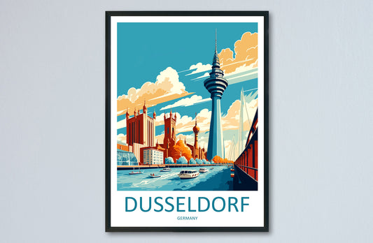Dusseldorf Travel Print Wall Art Dusseldorf Wall Hanging Home Décor Dusseldorf Gift Art Lovers Germany Art Lover Gift Dusseldorf Travel Gift