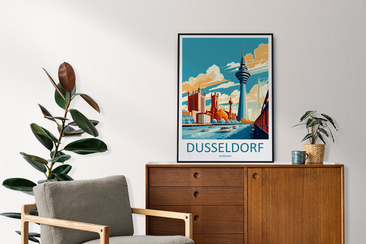Dusseldorf Travel Print Wall Art Dusseldorf Wall Hanging Home Décor Dusseldorf Gift Art Lovers Germany Art Lover Gift Dusseldorf Travel Gift
