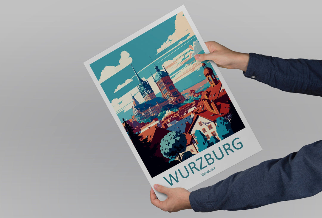 Wurzburg Travel Print Wall Art Wurzburg Wall Hanging Home Décor Wurzburg Gift Art Lovers Germany Art Lover Gift Wurzburg Art Travel Gift
