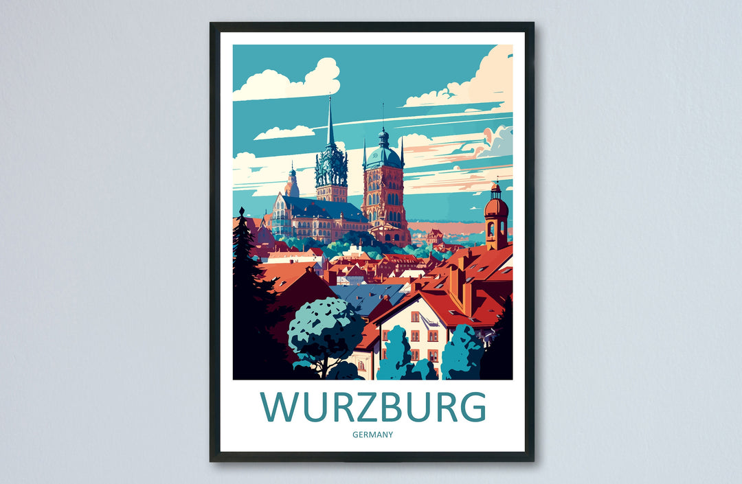 Wurzburg Travel Print Wall Art Wurzburg Wall Hanging Home Décor Wurzburg Gift Art Lovers Germany Art Lover Gift Wurzburg Art Travel Gift