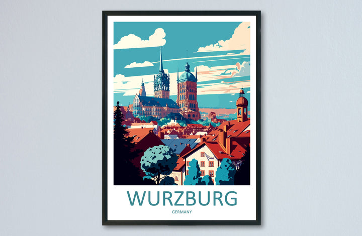 Wurzburg Travel Print Wall Art Wurzburg Wall Hanging Home Décor Wurzburg Gift Art Lovers Germany Art Lover Gift Wurzburg Art Travel Gift