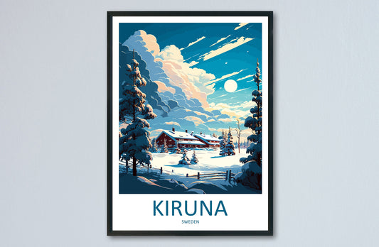 Kiruna Travel Print Wall Art Kiruna Wall Hanging Home Décor Kiruna Gift Art Lovers Sweden Art Lover Gift Kiruna Travel Art Poster