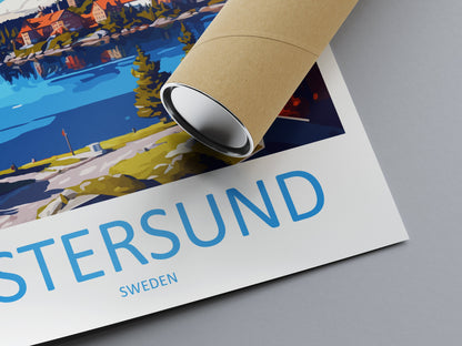 Ostersund Travel Print Wall Art Ostersund Wall Hanging Home Décor Ostersund Gift Art Lovers Sweden Art Lover Gift Ostersund Travel Art