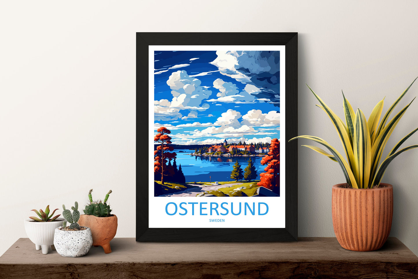 Ostersund Travel Print Wall Art Ostersund Wall Hanging Home Décor Ostersund Gift Art Lovers Sweden Art Lover Gift Ostersund Travel Art
