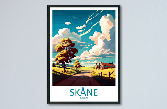 Skane Travel Print Wall Art Skane Wall Hanging Home Décor Skane Gift Art Lovers Sweden Art Lover Gift Skane Travel Art Poster