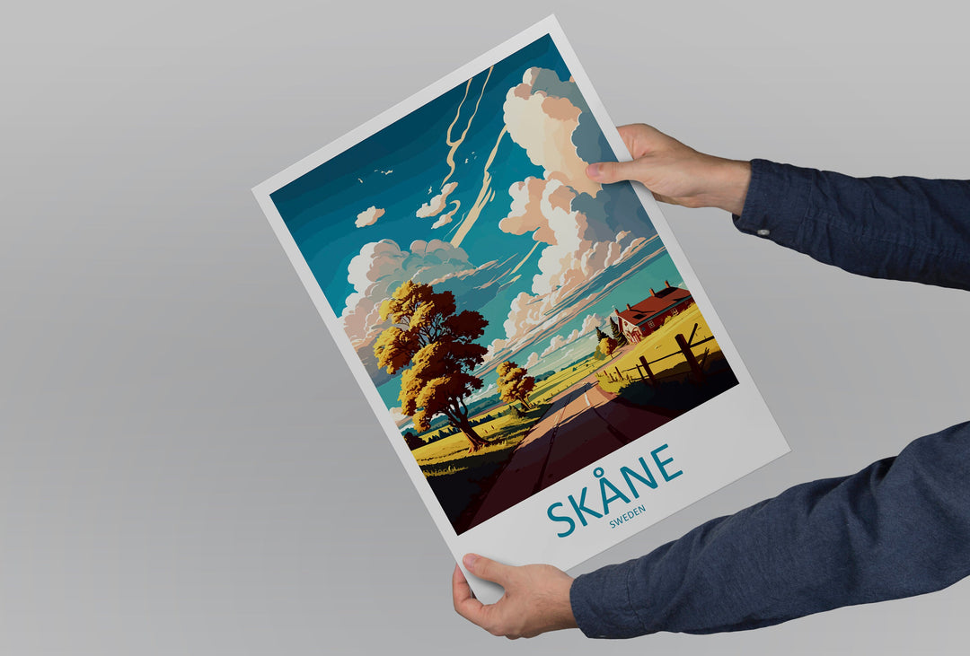 Skane Travel Print Wall Art Skane Wall Hanging Home Décor Skane Gift Art Lovers Sweden Art Lover Gift Skane Travel Art Poster