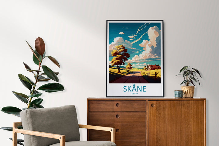 Skane Travel Print Wall Art Skane Wall Hanging Home Décor Skane Gift Art Lovers Sweden Art Lover Gift Skane Travel Art Poster