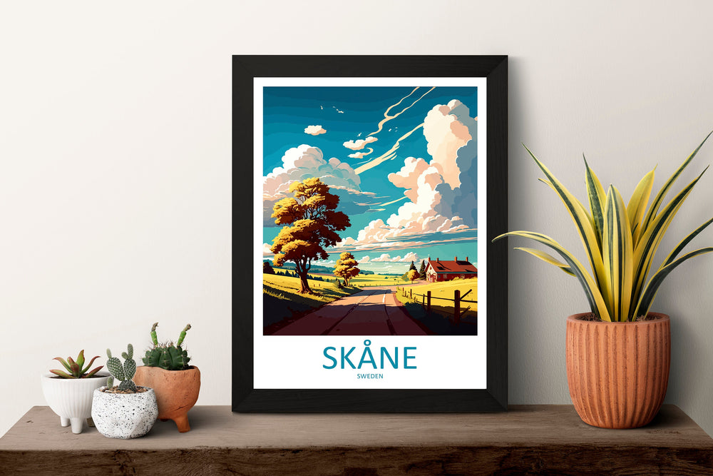 Skane Travel Print Wall Art Skane Wall Hanging Home Décor Skane Gift Art Lovers Sweden Art Lover Gift Skane Travel Art Poster
