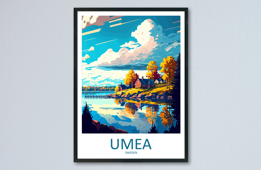 Umea Travel Print Wall Art Umea Wall Hanging Home Décor Umea Gift Art Lovers Sweden Art Lover Gift Umea Travel Art Poster
