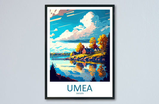 Umea Travel Print Wall Art Umea Wall Hanging Home Décor Umea Gift Art Lovers Sweden Art Lover Gift Umea Travel Art Poster