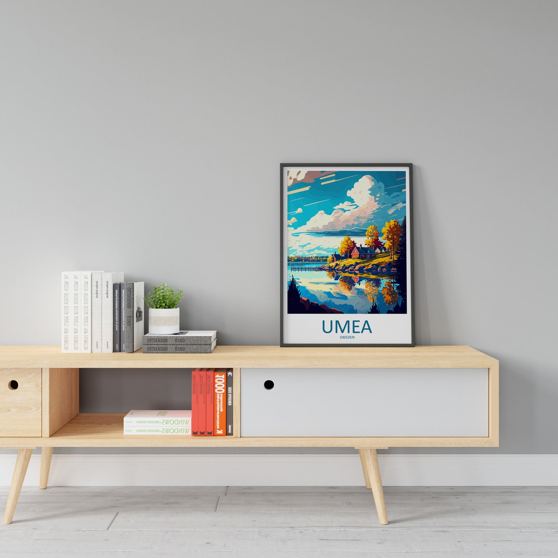 Umea Travel Print Wall Art Umea Wall Hanging Home Décor Umea Gift Art Lovers Sweden Art Lover Gift Umea Travel Art Poster