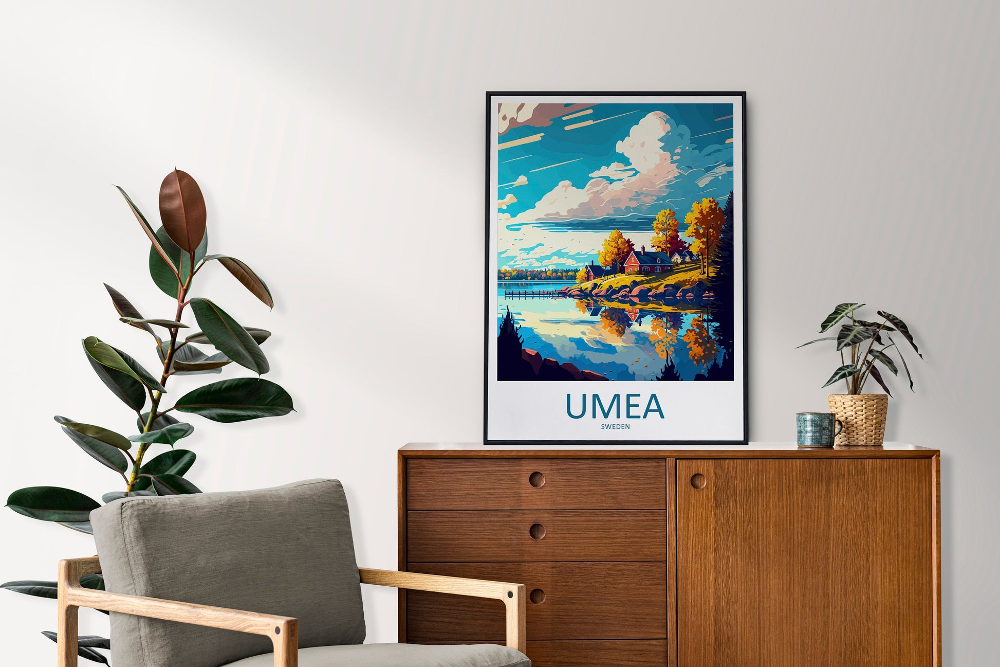 Umea Travel Print Wall Art Umea Wall Hanging Home Décor Umea Gift Art Lovers Sweden Art Lover Gift Umea Travel Art Poster