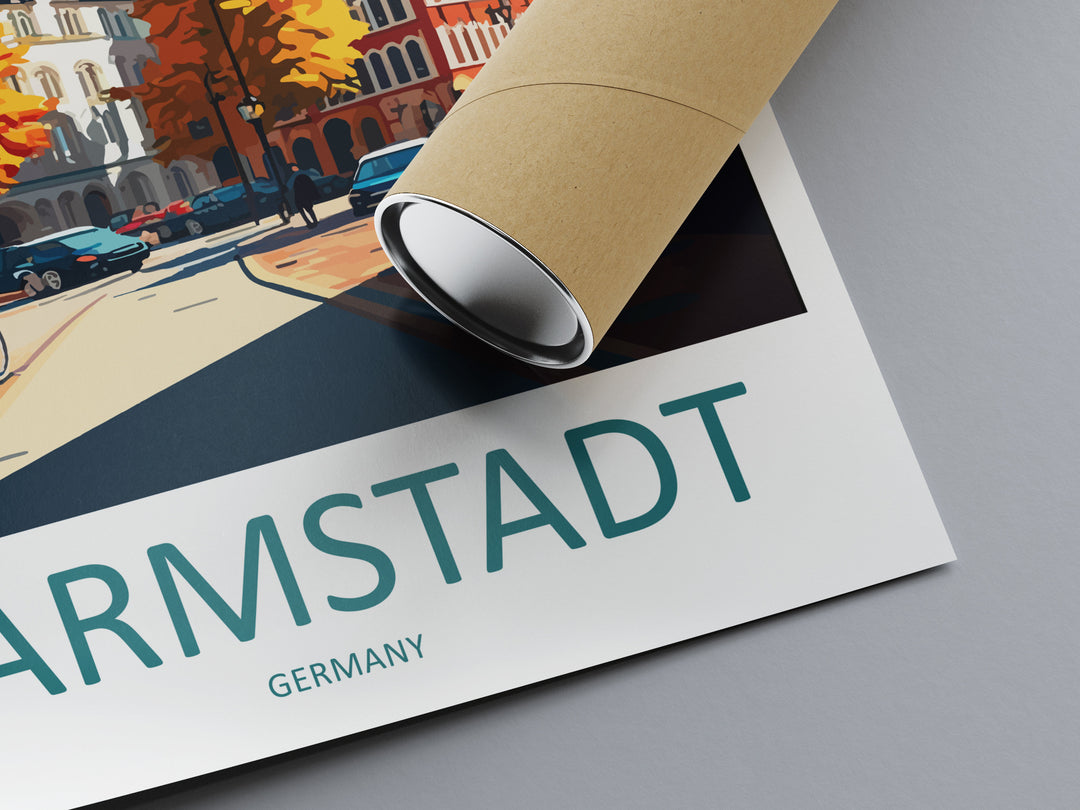 Darmstadt Travel Print Wall Art Darmstadt Wall Hanging Home Décor Darmstadt Gift Art Lovers Germany Art Lover Gift Darmstadt Art Travel Gift