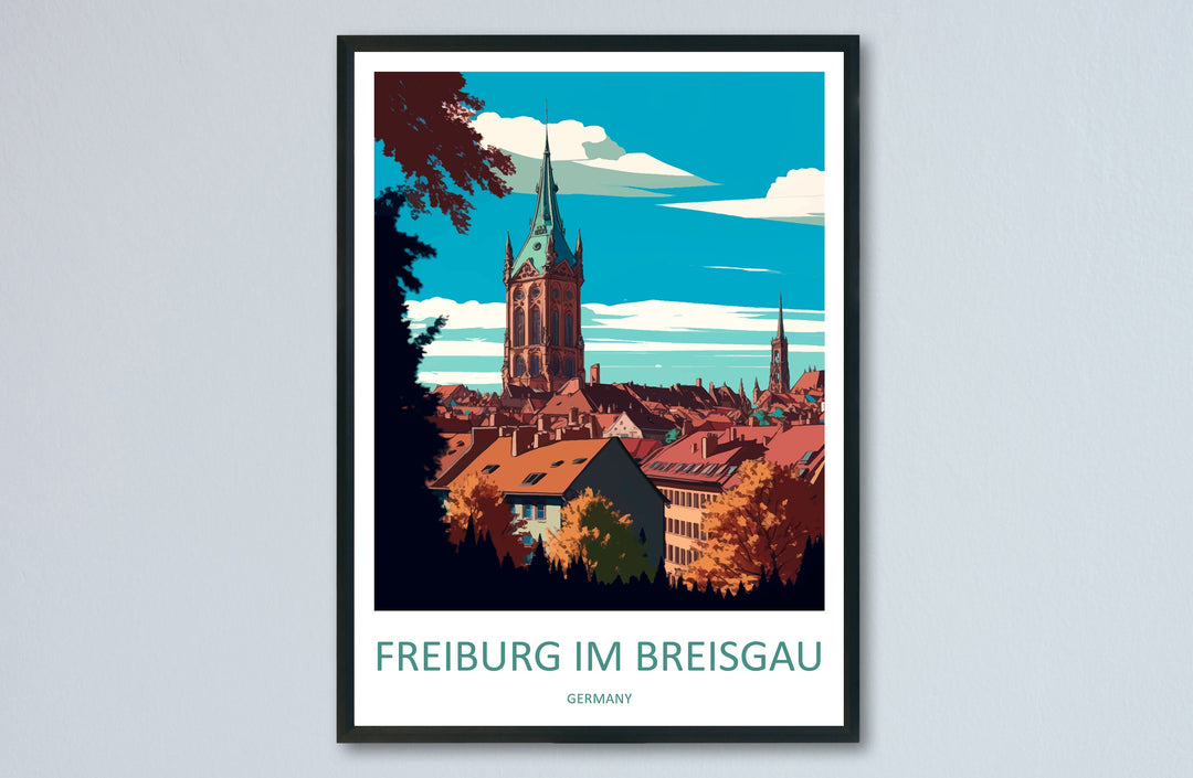 Freiburg Im Breisgau Travel Print Wall Art Freiburg Im Breisgau Wall Hanging Home Décor Freiburg Im Breisgau Gift Art Lovers Germany